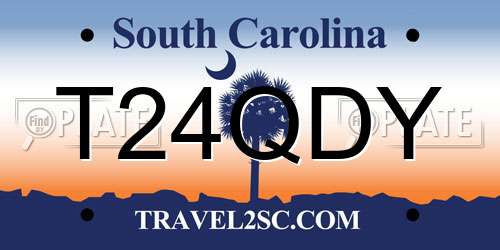 T24QDY South Carolina License Plate