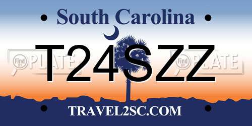 T24SZZ South Carolina License Plate