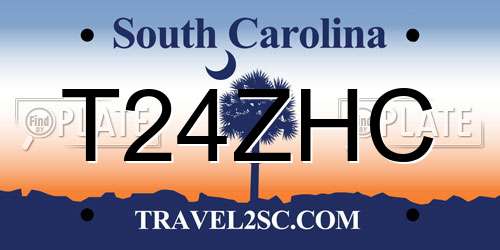 T24ZHC South Carolina License Plate