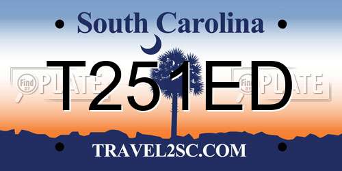 T251ED South Carolina License Plate