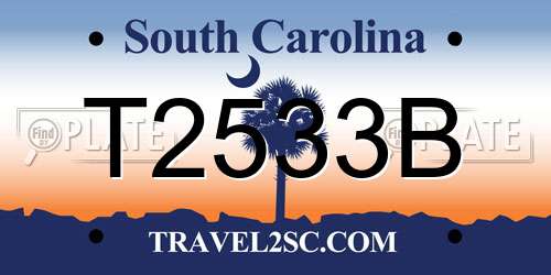 T2533B South Carolina License Plate