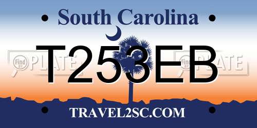 T253EB South Carolina License Plate