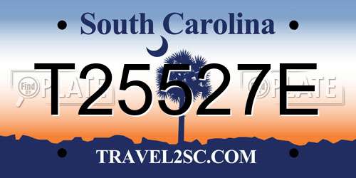 T25527E South Carolina License Plate