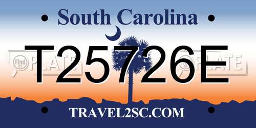 T25726E South Carolina License Plate