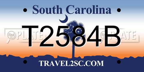 T2584B South Carolina License Plate