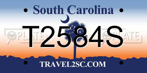 T2584S South Carolina License Plate
