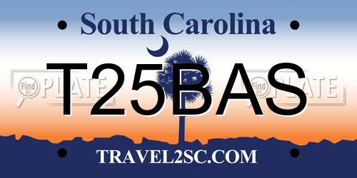 T25BAS South Carolina License Plate