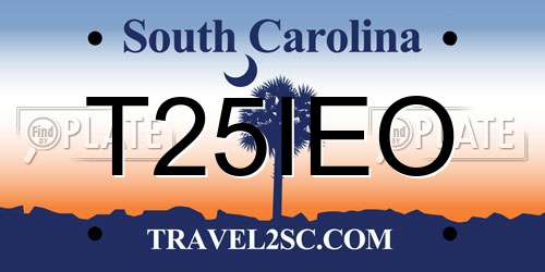 T25IEO South Carolina License Plate
