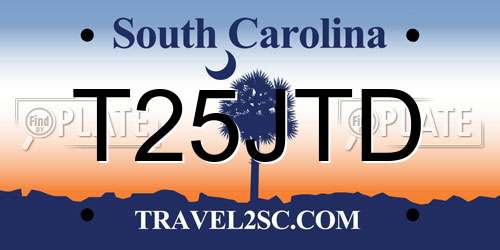 T25JTD South Carolina License Plate