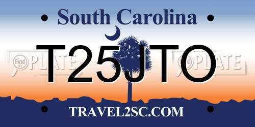T25JTO South Carolina License Plate