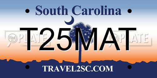 T25MAT South Carolina License Plate