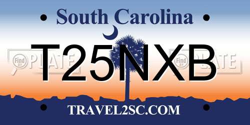 T25NXB South Carolina License Plate