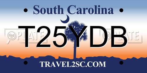 T25YDB South Carolina License Plate