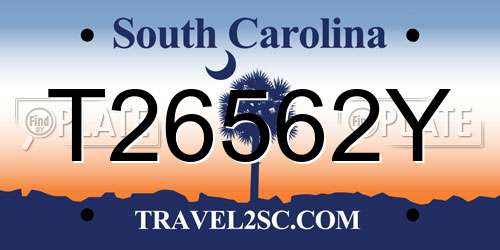 T26562Y South Carolina License Plate
