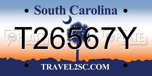 T26567Y South Carolina License Plate