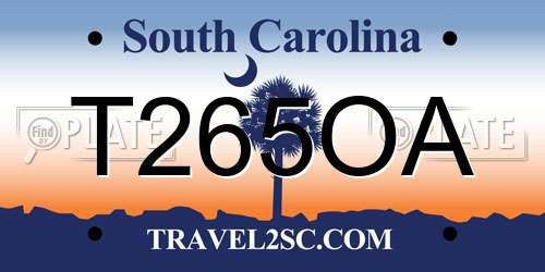 T265OA South Carolina License Plate