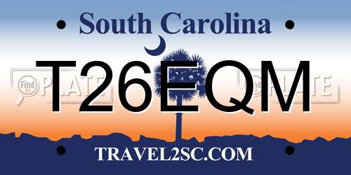 T26EQM South Carolina License Plate