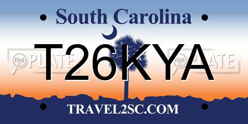 T26KYA South Carolina License Plate