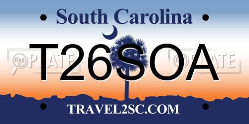 T26SOA South Carolina License Plate
