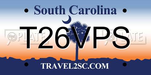 T26VPS South Carolina License Plate