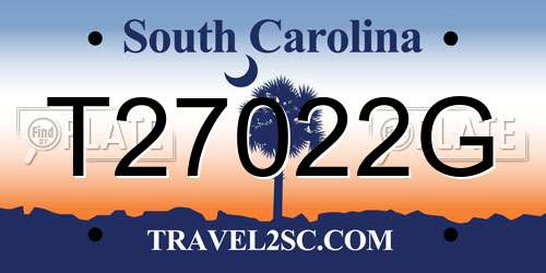 T27022G South Carolina License Plate