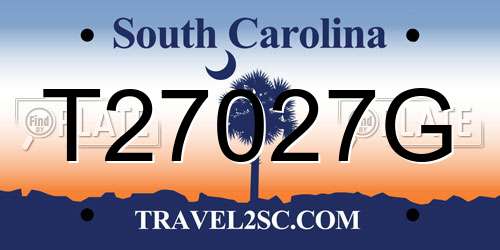 T27027G South Carolina License Plate