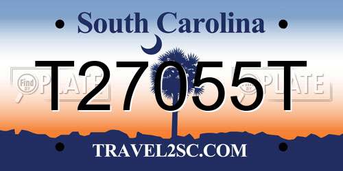 T27055T South Carolina License Plate