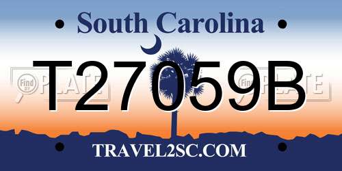 T27059B South Carolina License Plate