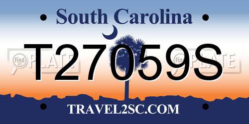 T27059S South Carolina License Plate