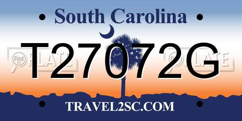 T27072G South Carolina License Plate