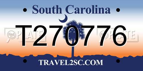 T270776 South Carolina License Plate