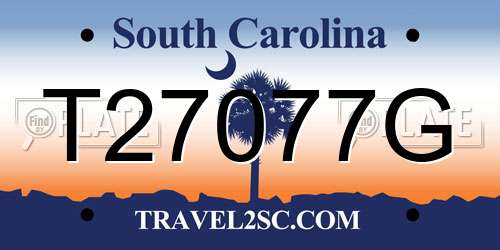 T27077G South Carolina License Plate
