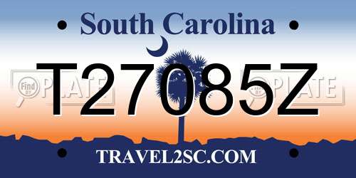T27085Z South Carolina License Plate