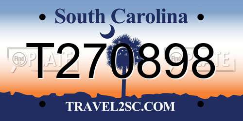 T270898 South Carolina License Plate