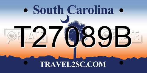 T27089B South Carolina License Plate