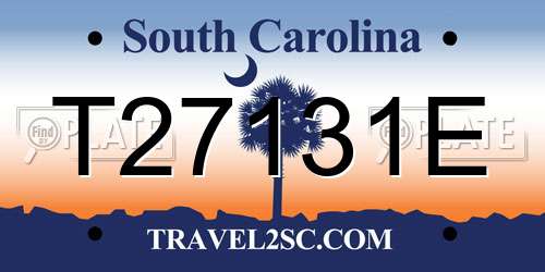 T27131E South Carolina License Plate