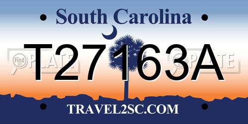 T27163A South Carolina License Plate