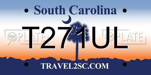 T271UL South Carolina License Plate