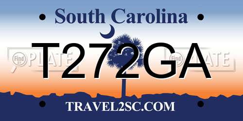 T272GA South Carolina License Plate