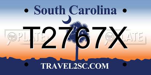 T2767X South Carolina License Plate