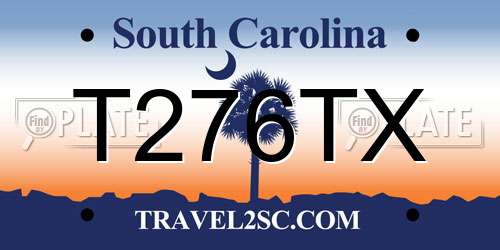 T276TX South Carolina License Plate