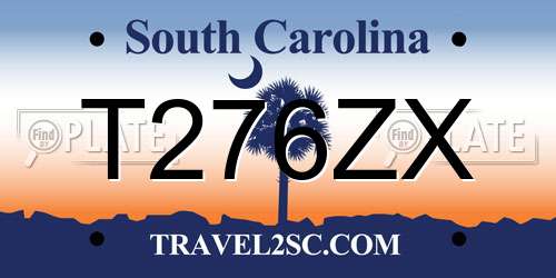 T276ZX South Carolina License Plate