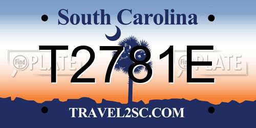 T2781E South Carolina License Plate