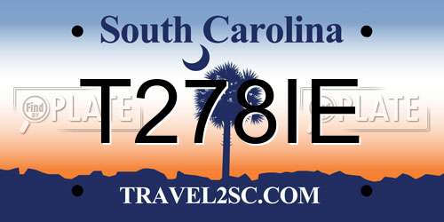 T278IE South Carolina License Plate