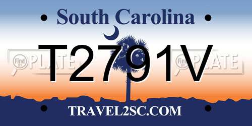 T2791V South Carolina License Plate