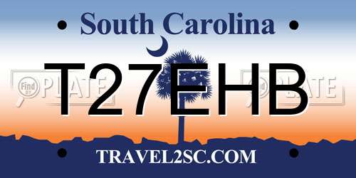 T27EHB South Carolina License Plate