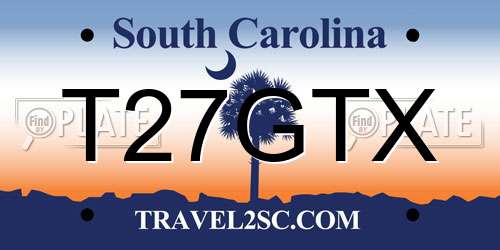 T27GTX South Carolina License Plate