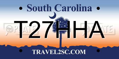 T27HHA South Carolina License Plate