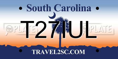 T27IUL South Carolina License Plate