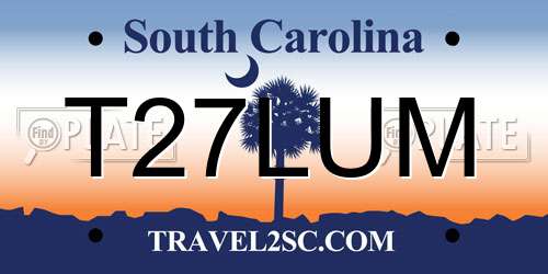 T27LUM South Carolina License Plate